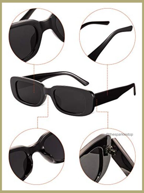 Retro Rectangle Sunglasses Plastic Frame UV Protection Polarized main image 4